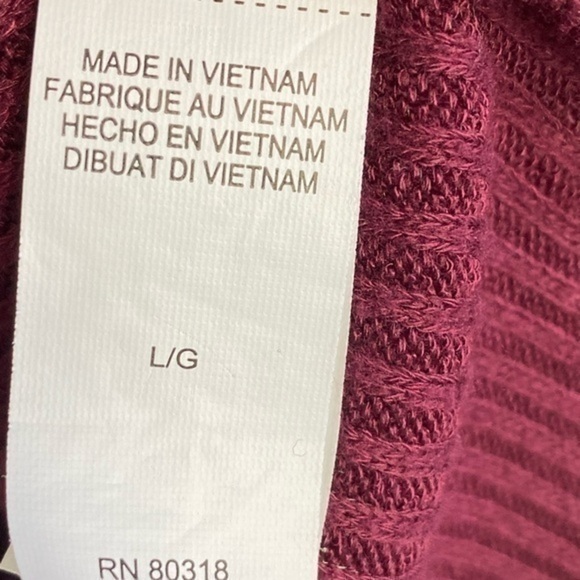 Lucky Brand Rib Ruffle Top, Tawny Port, Large - Picture 10 of 11